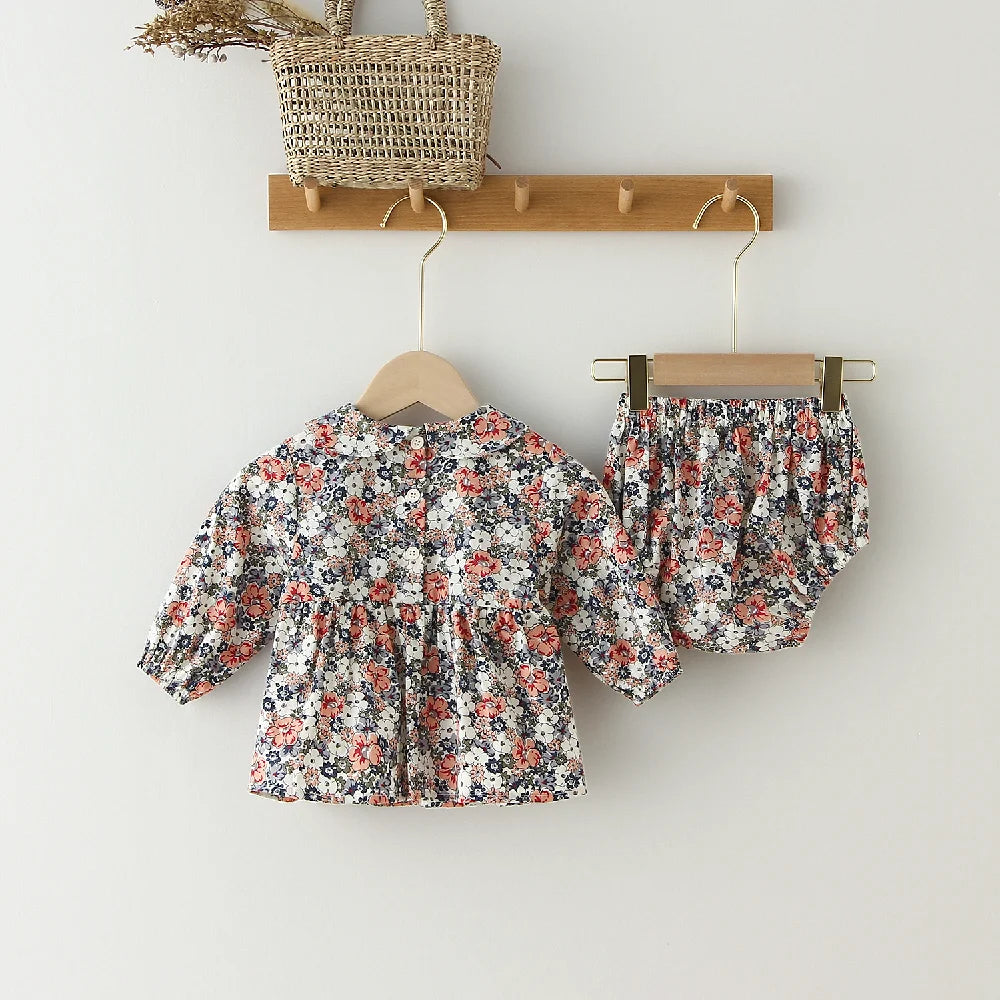 2 Piece Floral Dress and Bloomer Set