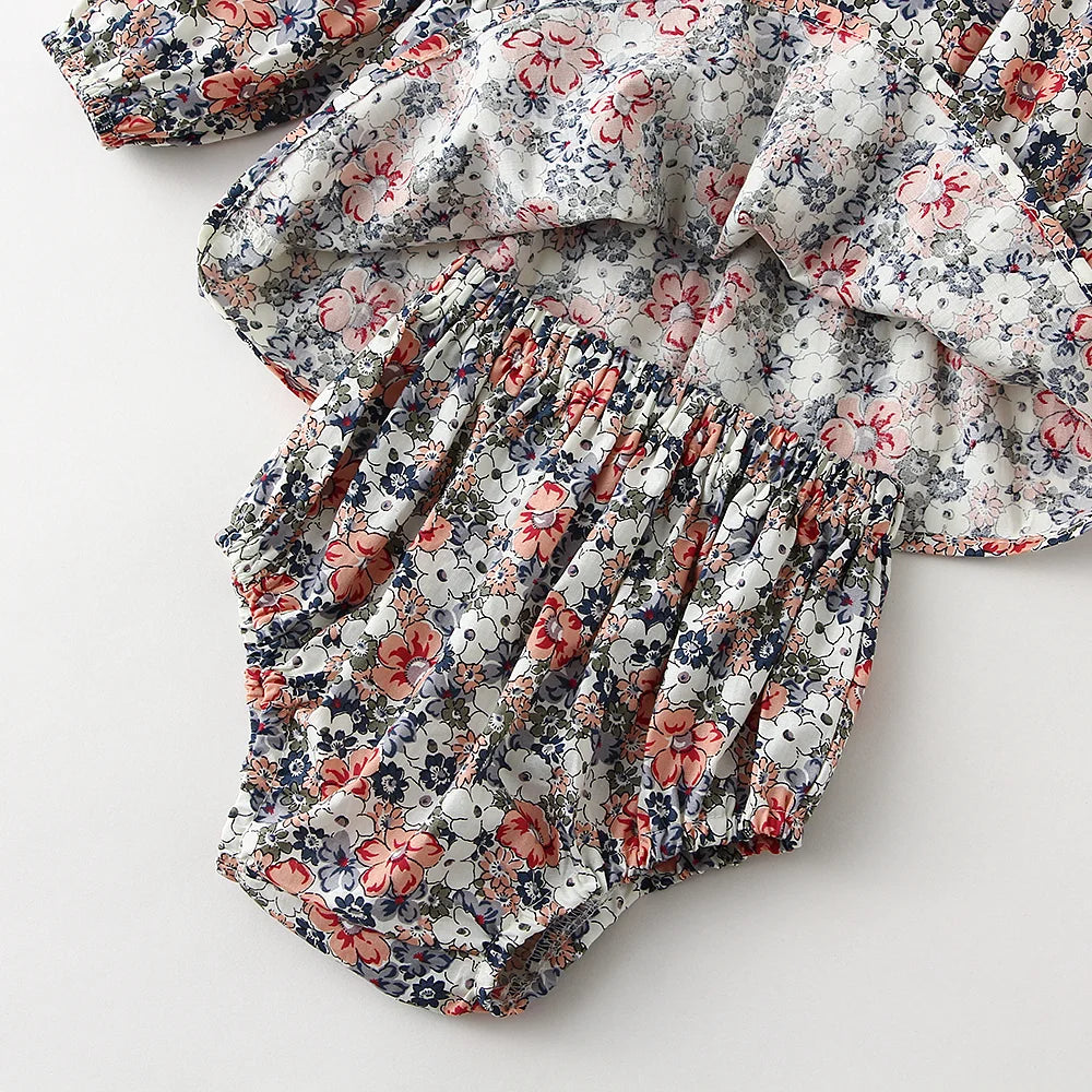 2 Piece Floral Dress and Bloomer Set
