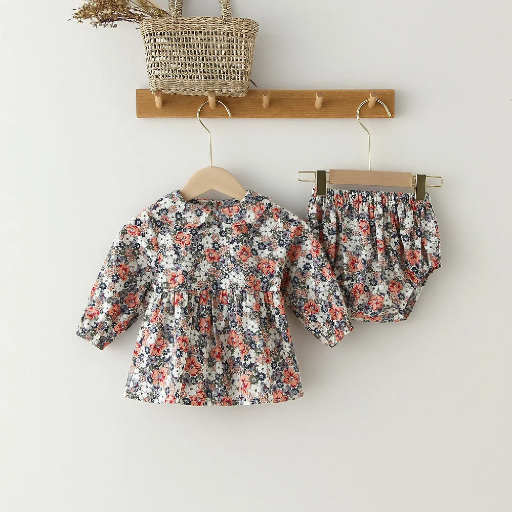 2 Piece Floral Dress and Bloomer Set