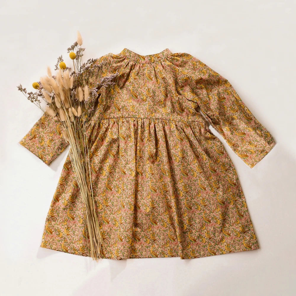 Spring Vintage Floral Long Sleeve Dress