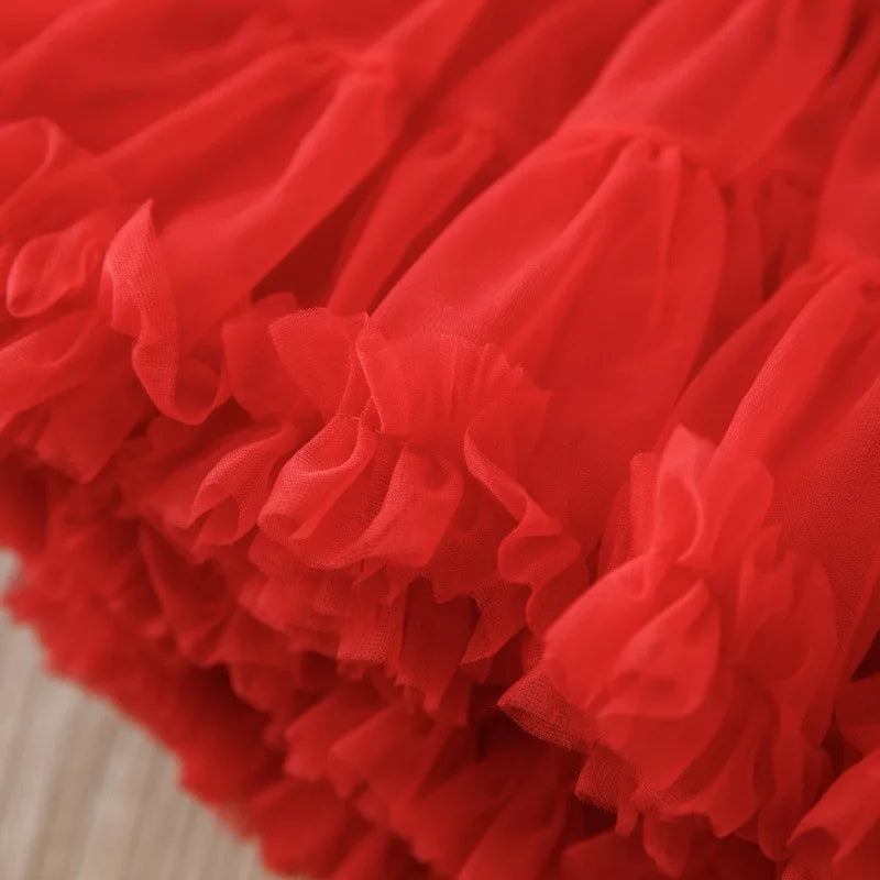 O-Neck Sweater And Tulle Skirt Set