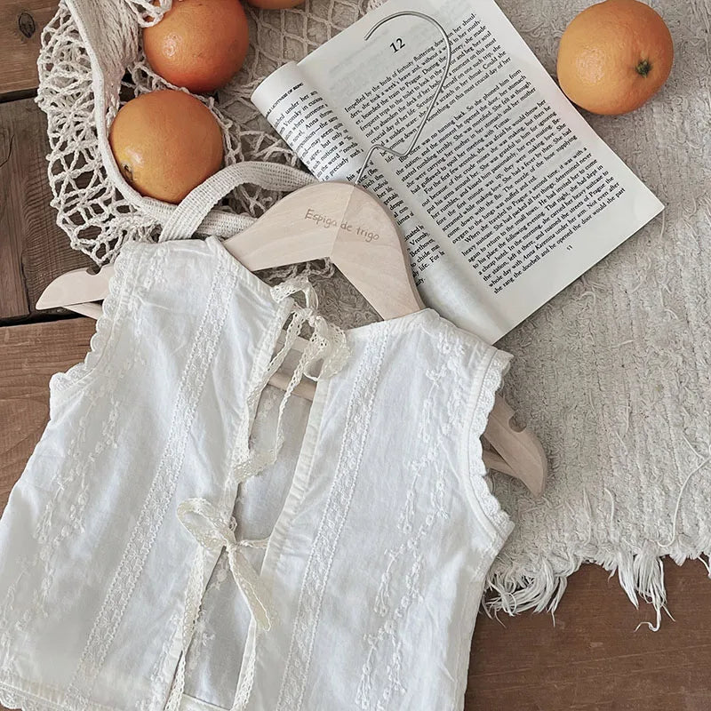 Embroidered Floral Sleeveless Tee and Short Set