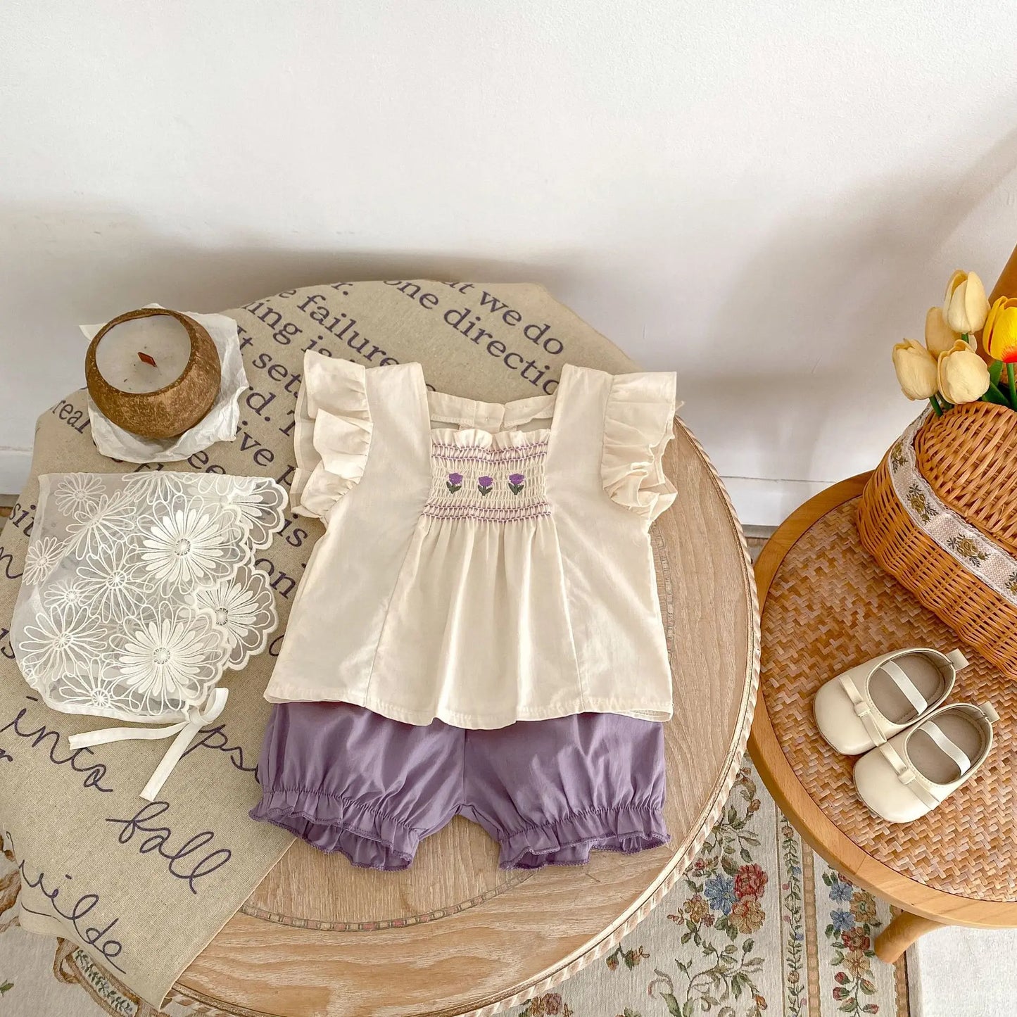 Smocked Lavender Set