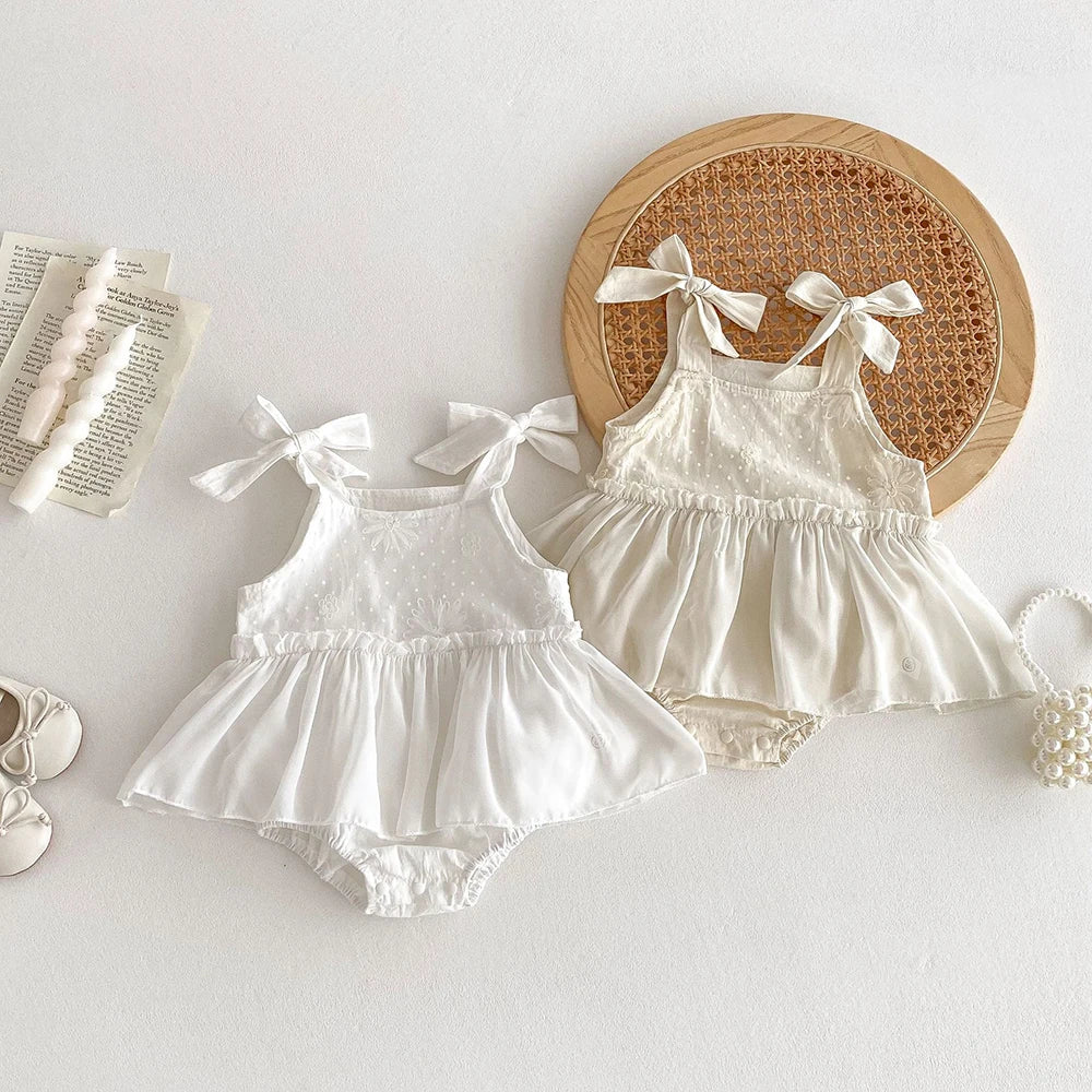 One Piece Bow Ruffle Dress