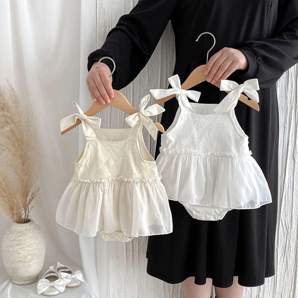 One Piece Bow Ruffle Dress