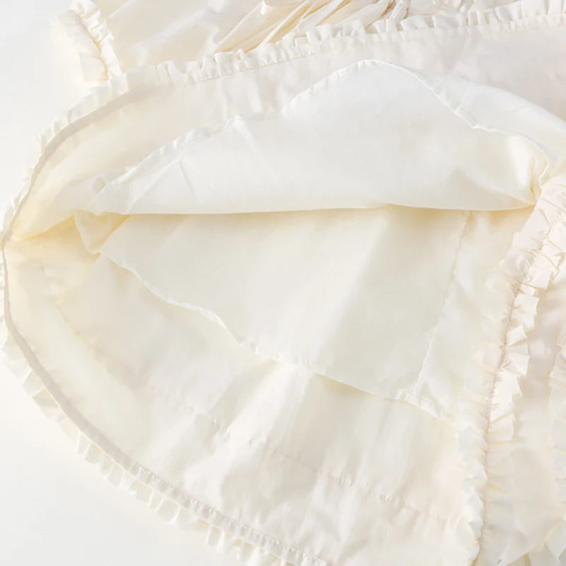 Sweet Ruffled Solid Colour Renee Dress