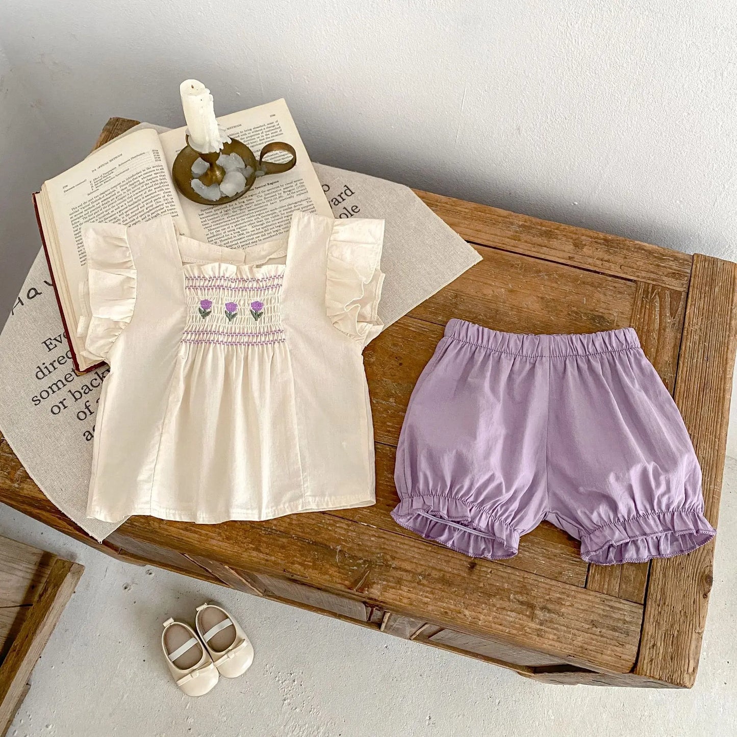 Smocked Lavender Set