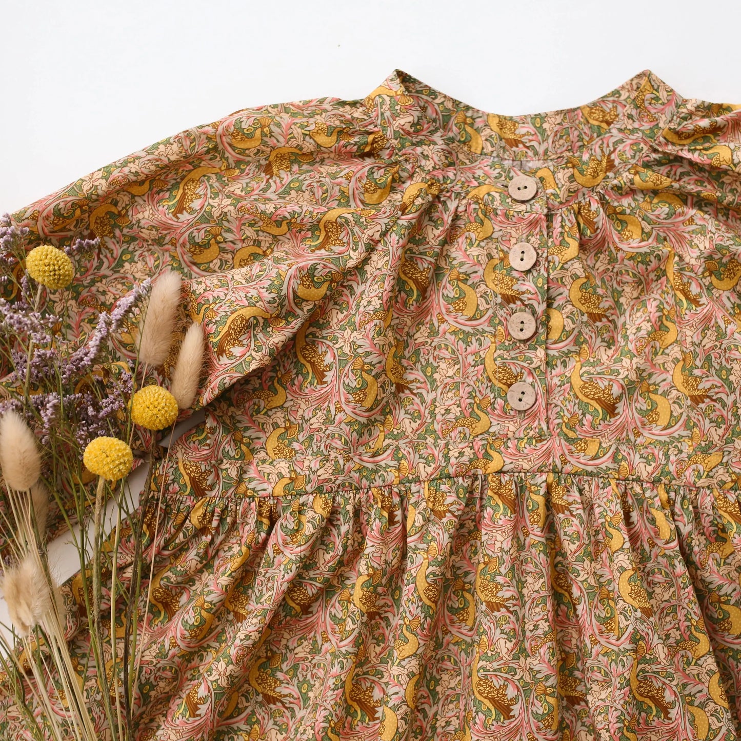 Spring Vintage Floral Long Sleeve Dress