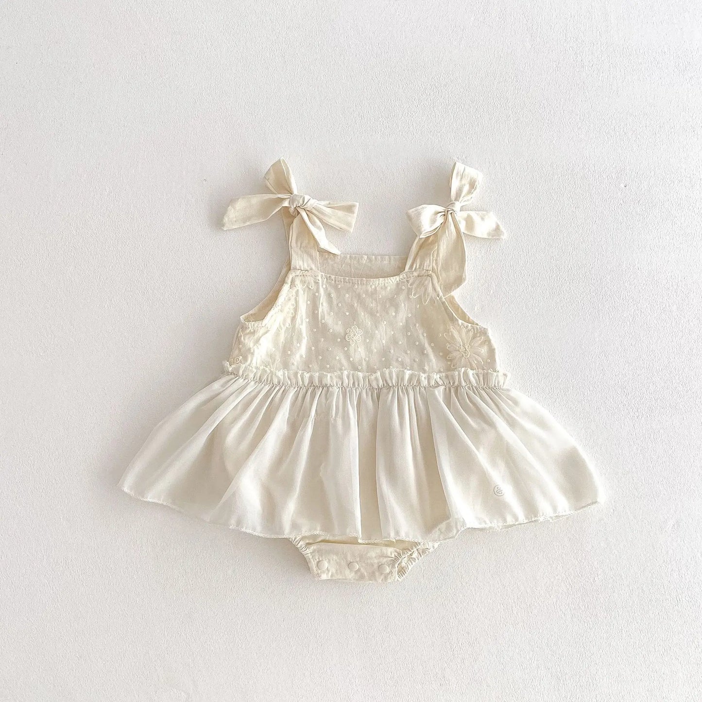 One Piece Bow Ruffle Dress