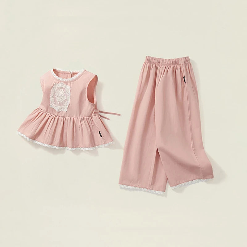 Lace Patch Top and Pant Set