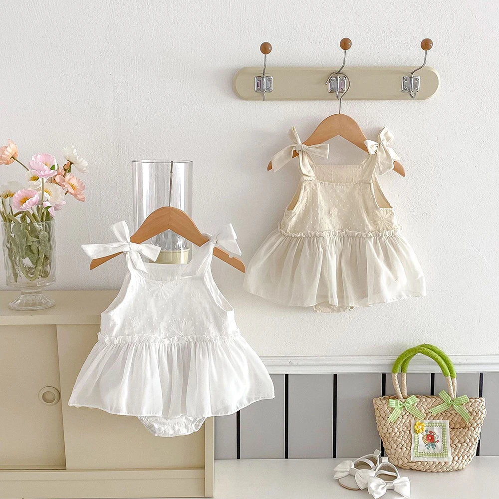 One Piece Bow Ruffle Dress