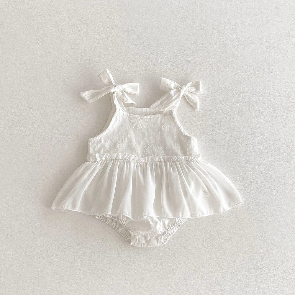 One Piece Bow Ruffle Dress