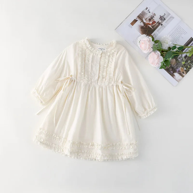Sweet Ruffled Solid Colour Renee Dress