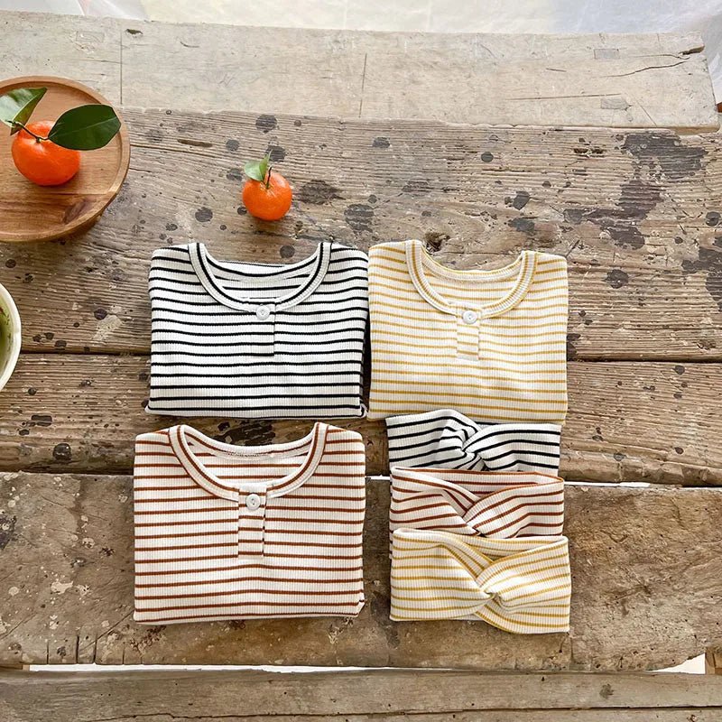 NEW Striped Bodysuit with Headband
