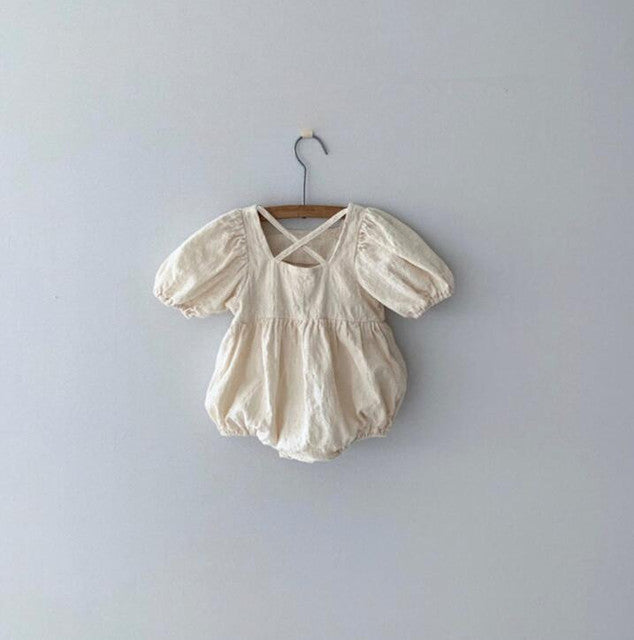 Baby Girls Solid Casual Cross Playsuit